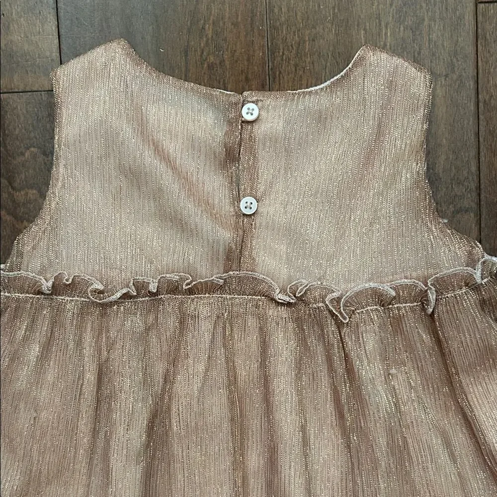 Gymboree Girl’s Shimmering Copper Special Occasion Party Dress, Size 18-24M